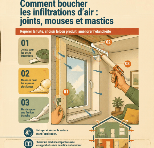 Comment boucher les infiltrations d&rsquo;air : joints, mousses et mastics