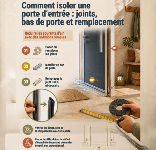 Comment isoler une porte d&rsquo;entrée : joints, bas de porte et remplacement